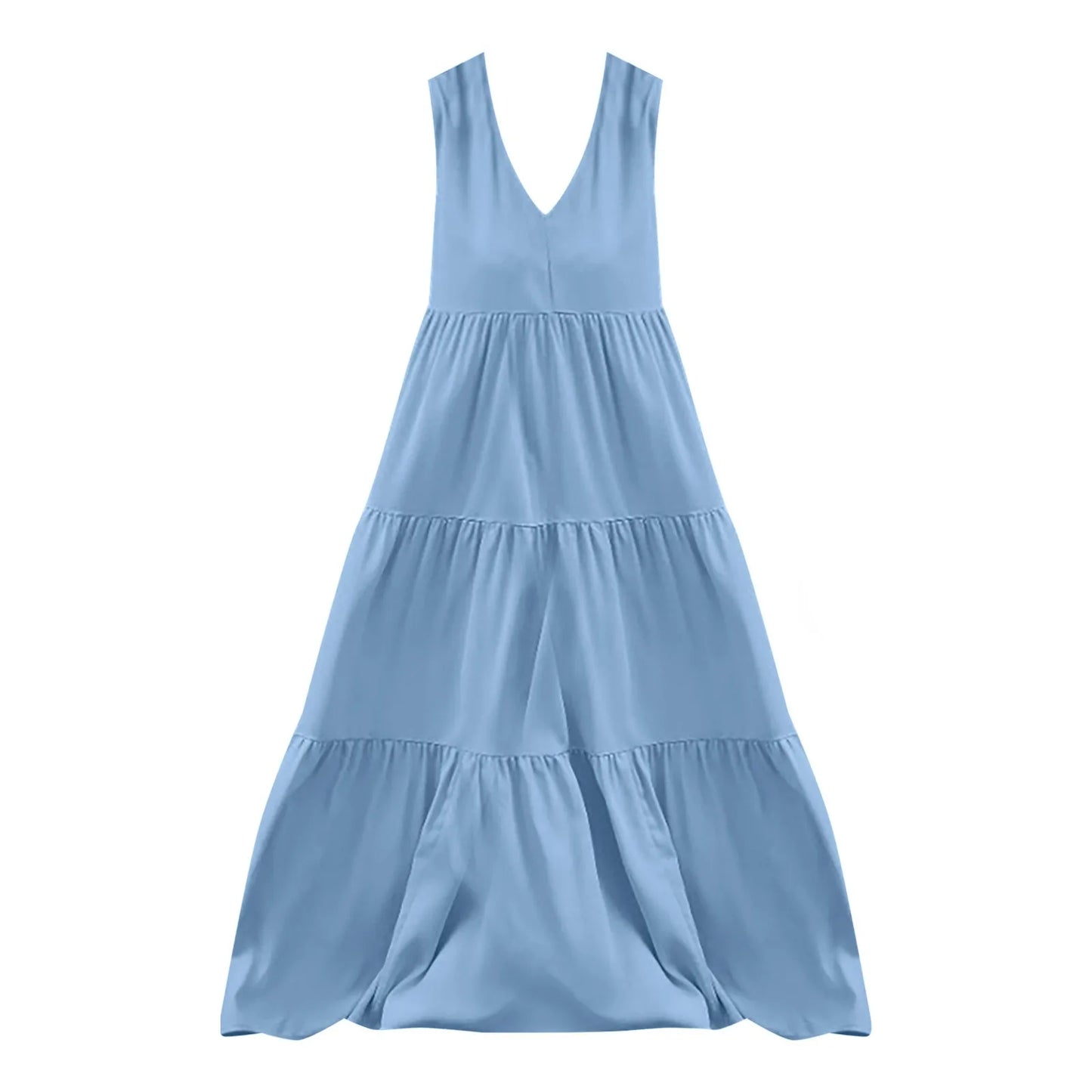 Flowing Tiered Maxi Dress With Relaxed Shape And Soft Movement