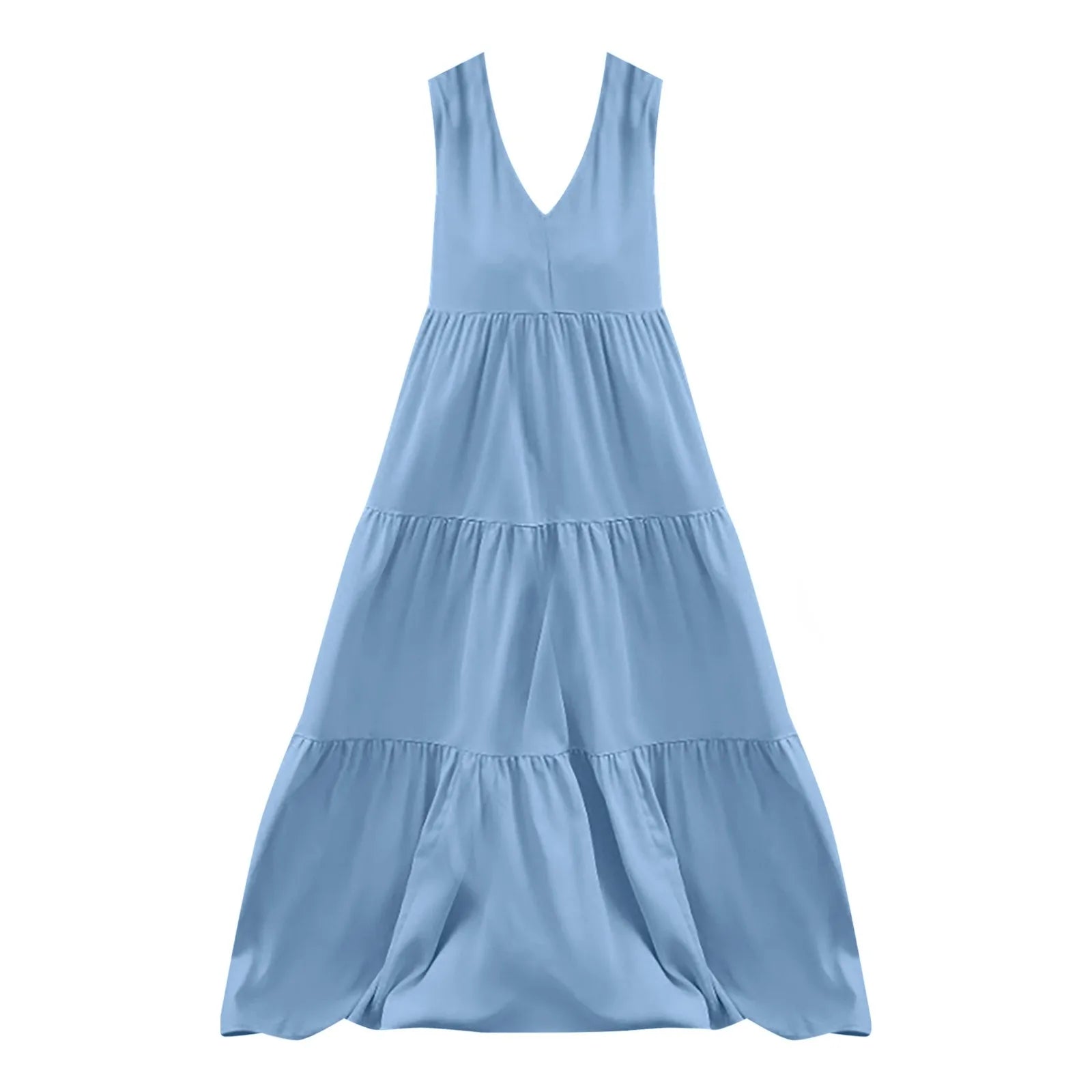 Flowing Tiered Maxi Dress With Relaxed Shape And Soft Movement