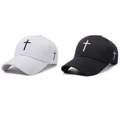 Minimalist Cross Embroidered Adjustable Baseball Cap for Everyday Casual Outdoor Fashion Style