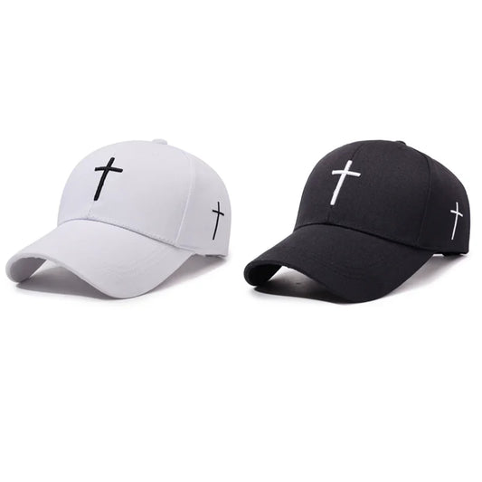 Minimalist Cross Embroidered Adjustable Baseball Cap for Everyday Casual Outdoor Fashion Style
