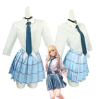 Classic Collegiate Roleplay Uniform Set with Plaid Pleated Skirt and Character Accessories