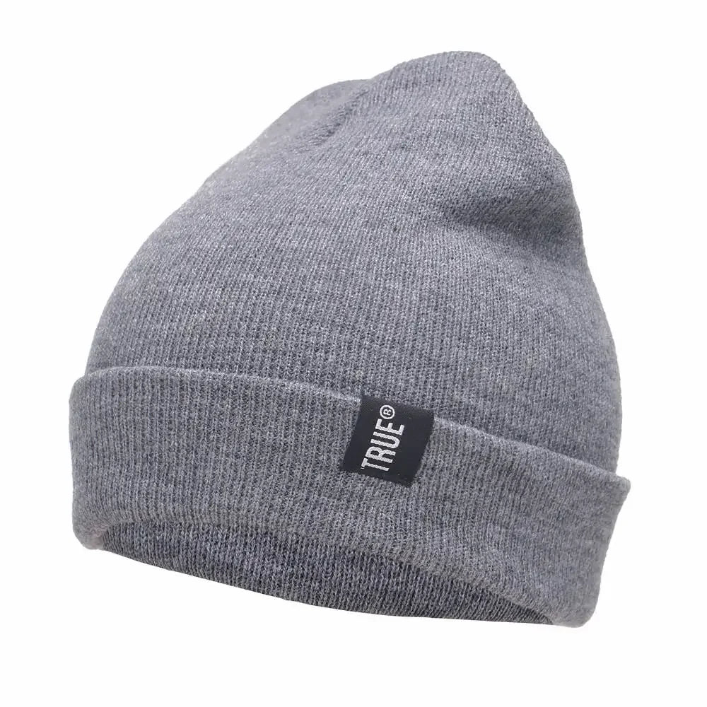 Minimalist Solid Knit Beanie with Stretch Blend Fabric for Everyday Streetwear Casual Style