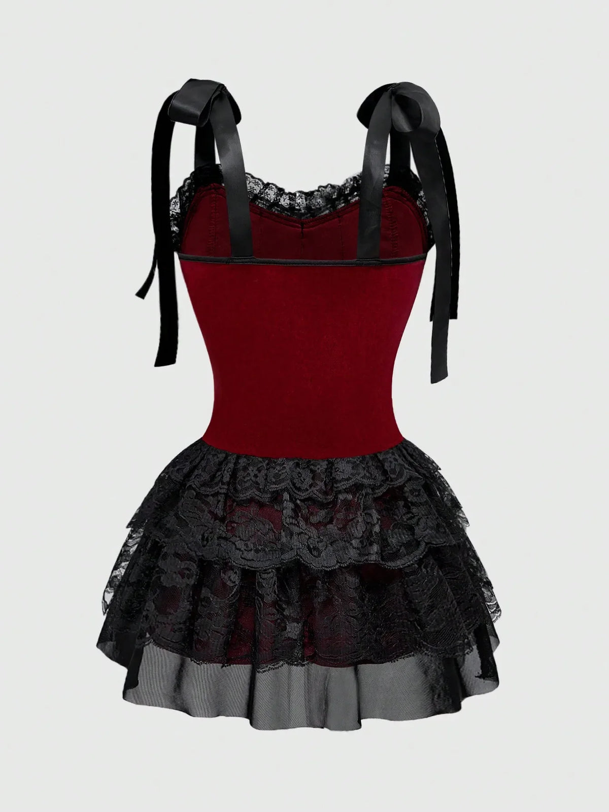 Gothic Corset Ruffle Dress for Alternative Fashion Style - BigCat Streetwear