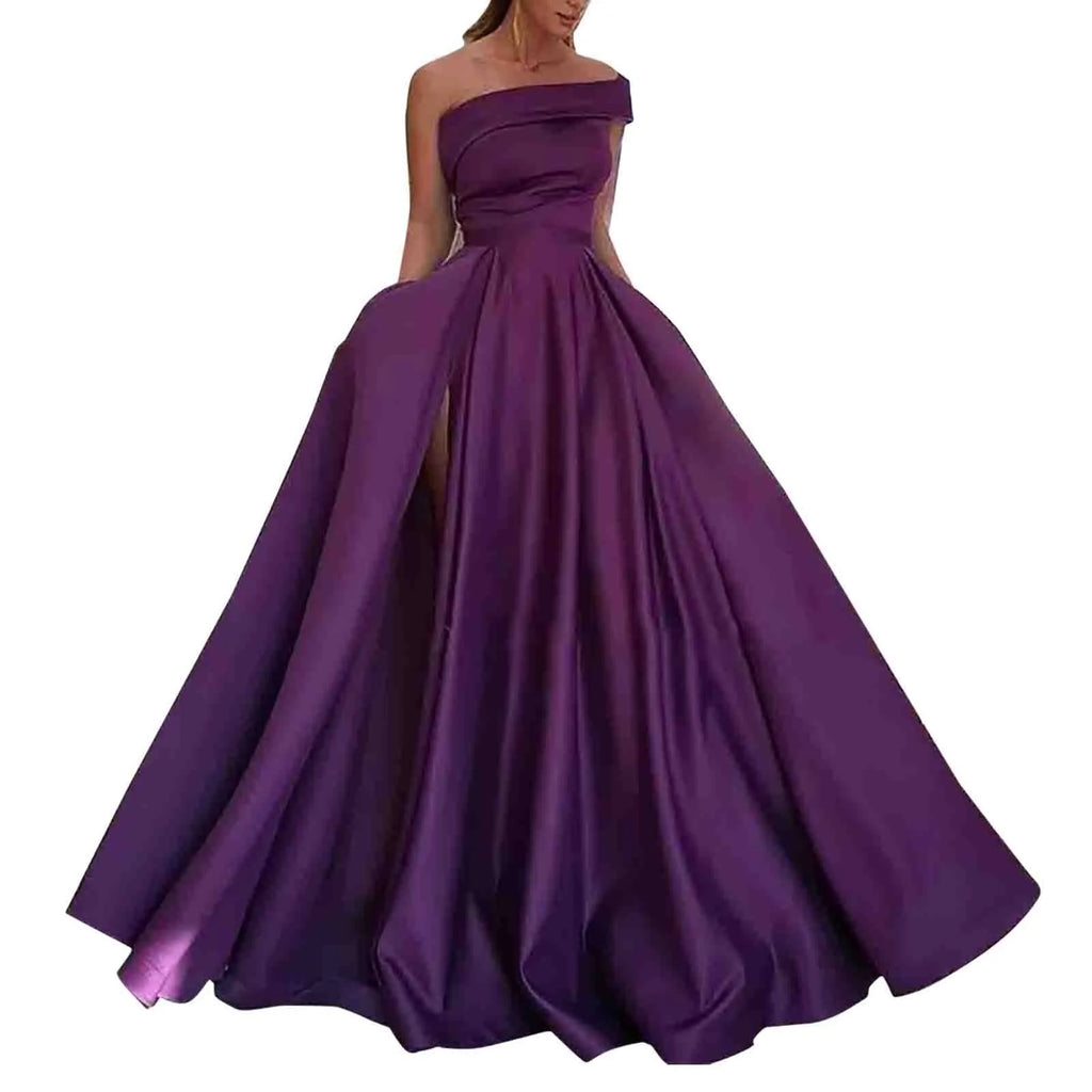Off Shoulder High Slit Formal Alternative Evening Ball Gown
