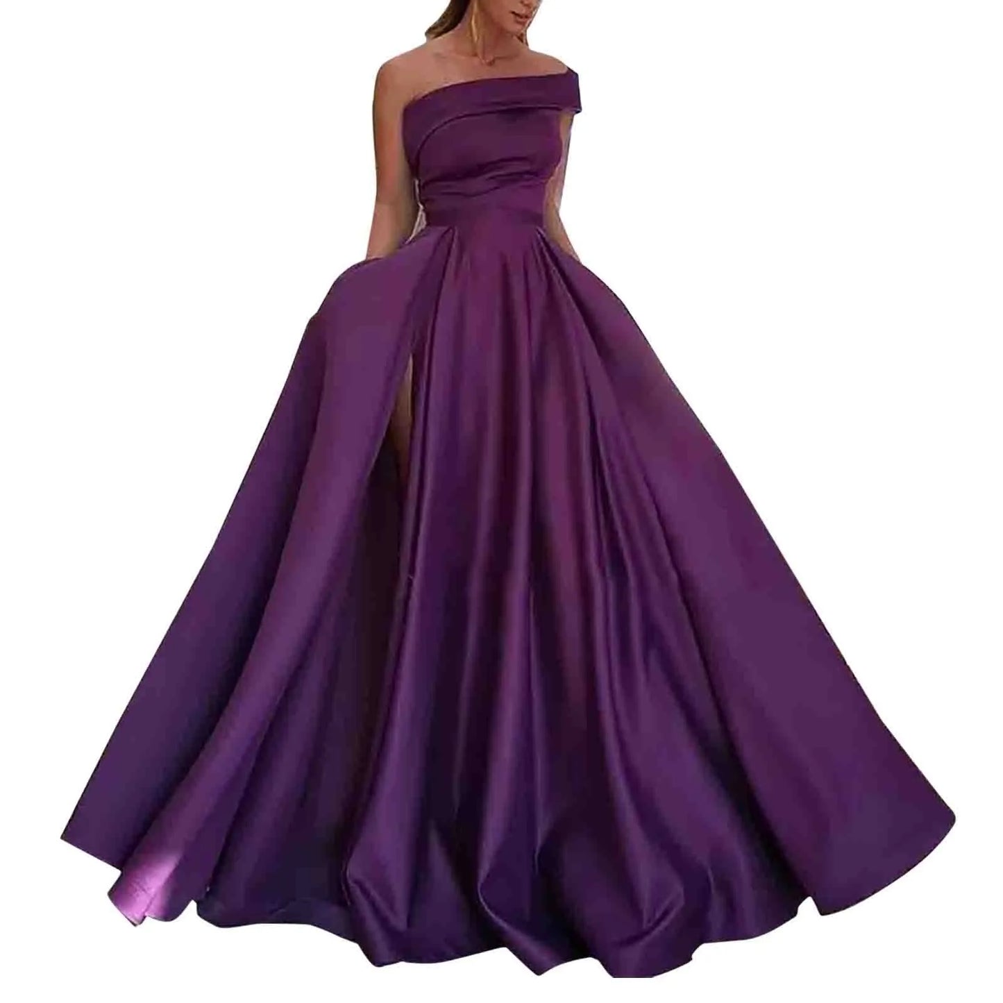 Off Shoulder High Slit Formal Alternative Evening Ball Gown