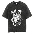 Anime Goth Graphic Streetwear Oversized Washed Cotton Statement T-Shirt
