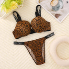 Rhinestone Statement Strap Push-Up Bra and Matching Minimalist Thong Set