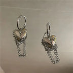 Liquid Metal Inspired Clip Earrings for Y2K Punk Alternative Fashion