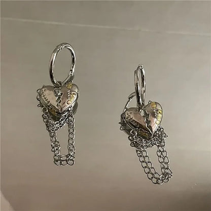 Liquid Metal Inspired Clip Earrings for Y2K Punk Alternative Fashion