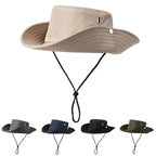 Wide Brim Outdoor Bucket Hat with Adjustable Chin Cord for Hiking and Everyday Adventures