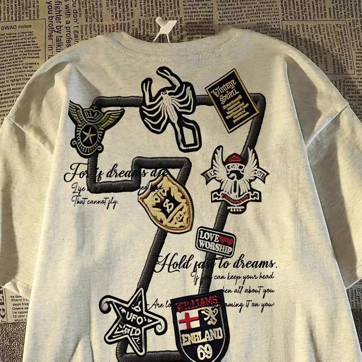 High Street Graphic Streetwear T-Shirt With Casual Cotton Blend Design