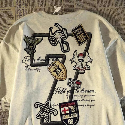 High Street Graphic Streetwear T-Shirt With Casual Cotton Blend Design