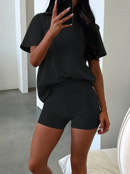 Oversized T Shirt and Shorts Relaxed Summer Lounge Co-Ord Set