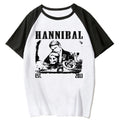 Retro Noir Anime Raglan Oversized Casual Cotton Graphic T-Shirt
