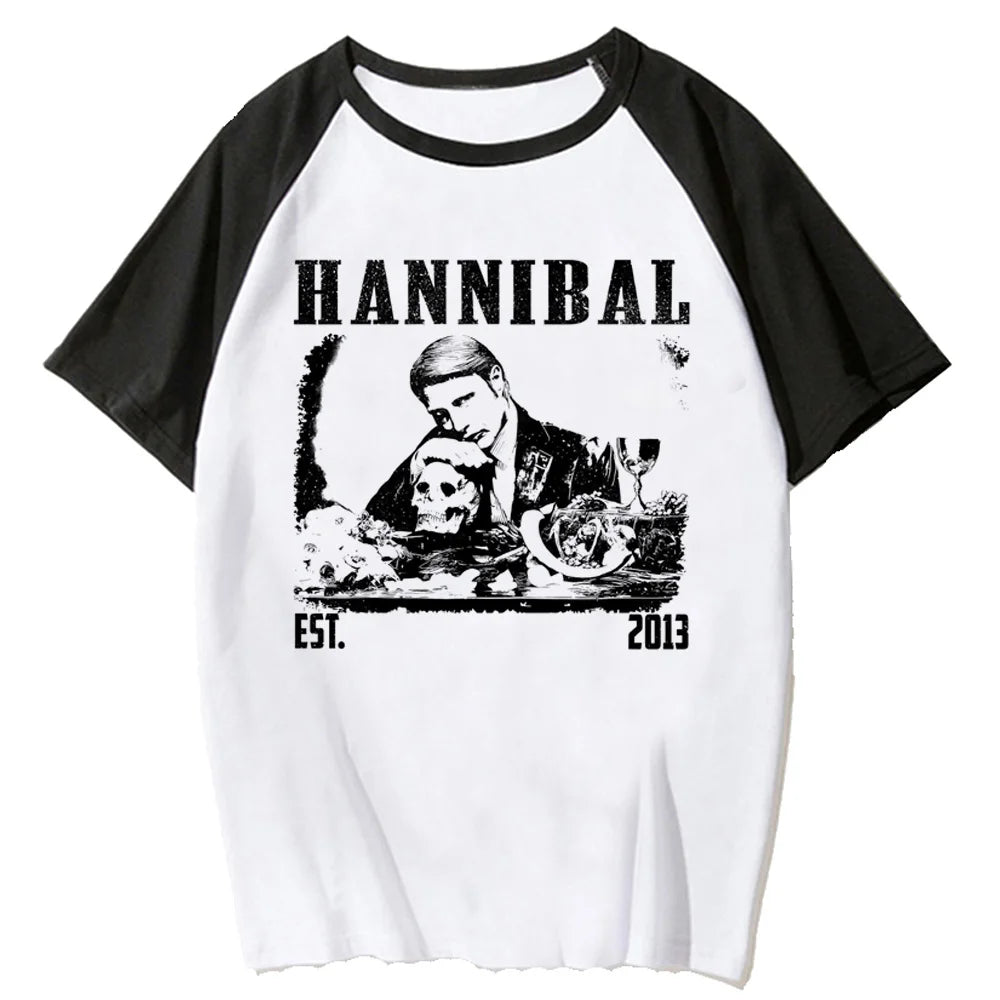 Retro Noir Anime Raglan Oversized Casual Cotton Graphic T-Shirt