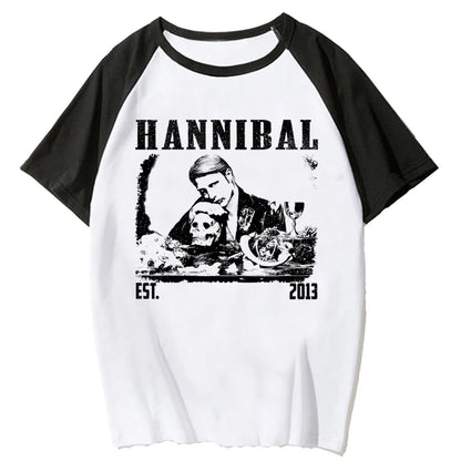 Retro Noir Anime Raglan Oversized Casual Cotton Graphic T-Shirt
