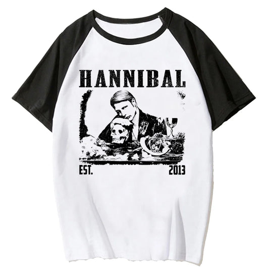 Retro Noir Anime Raglan Oversized Casual Cotton Graphic T-Shirt