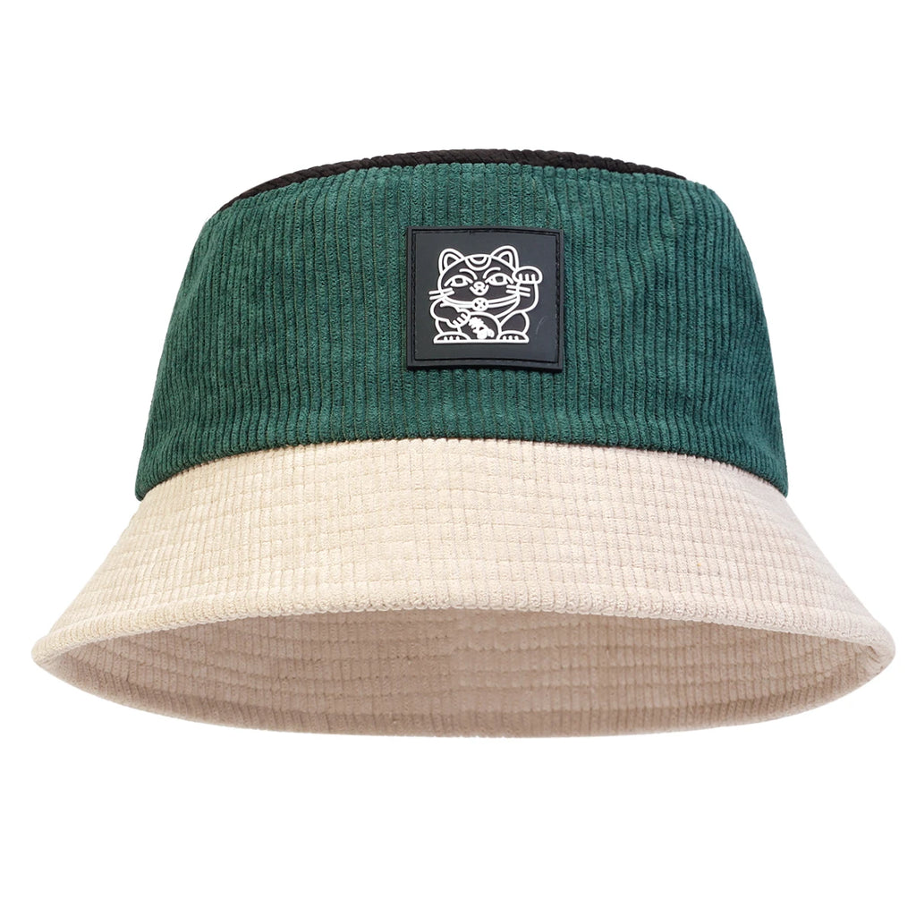 Embroidered Bucket Hat with Contrast Brim for Casual Outdoor Streetwear Everyday Fashion Style