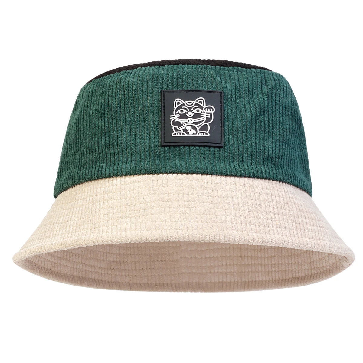 Embroidered Bucket Hat with Contrast Brim for Casual Outdoor Streetwear Everyday Fashion Style