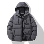 Men's Hooded Puffer Jacket with Quilted Design for Everyday Winter Streetwear Layering