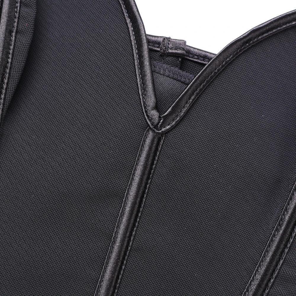 Minimalist Black Strapless Sweetheart Corset with Plunging Neckline