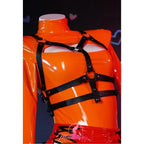 Women's Zip Front Bodysuit Set with Lace-Up Mini Skirt, Harness Belt and Matching Socks