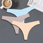 Seamless V-Waist Thong Panties Three-Pack with Smooth Athletic Finish