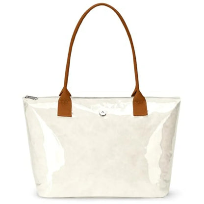 Minimal Large Capacity Tote Shoulder Bag with Zip Closure Design
