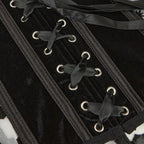 Sheer Mesh Corset Waist Cincher with Floral Appliqué and Structured Boning