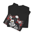 Anime Goth Oversized Graphic Tee with Dark Manga Skull Art Design