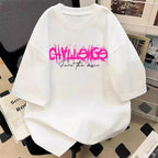 Heavyweight Typography Graphic Streetwear T-Shirt with Distressed Urban Artwork