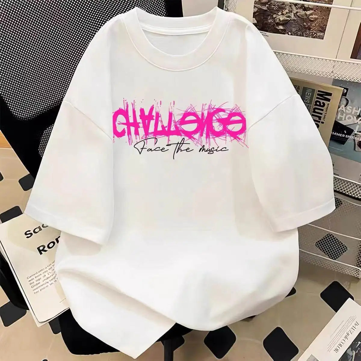 Heavyweight Typography Graphic Streetwear T-Shirt with Distressed Urban Artwork