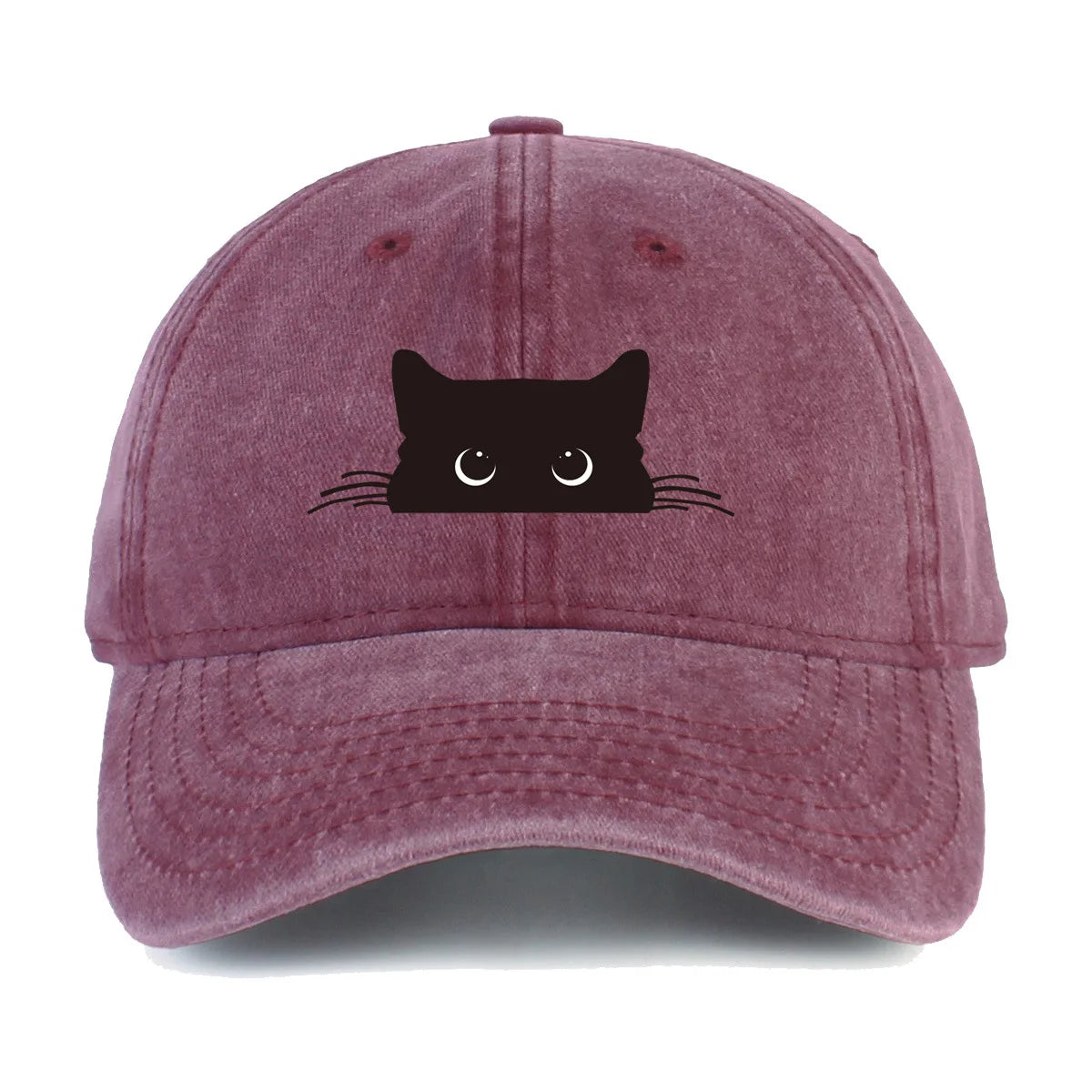 Unisex Vintage Washed Cotton Baseball Cap with Minimal Graphic Embroidery for Casual Everyday Style