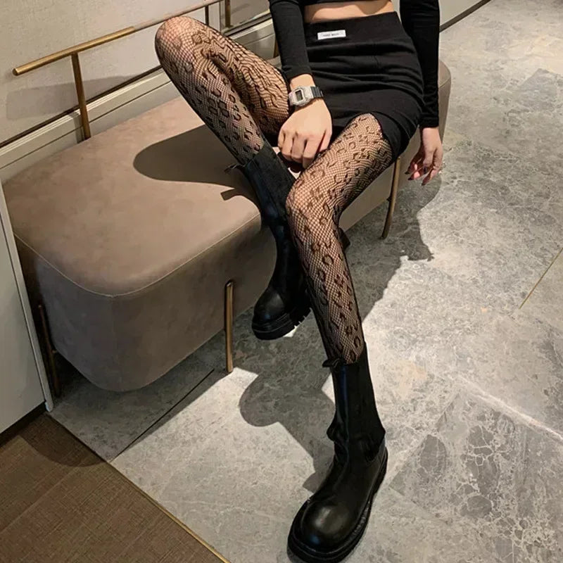 Spider Web Pattern Fishnet Tights Gothic Alternative Fashion Mesh Hosiery