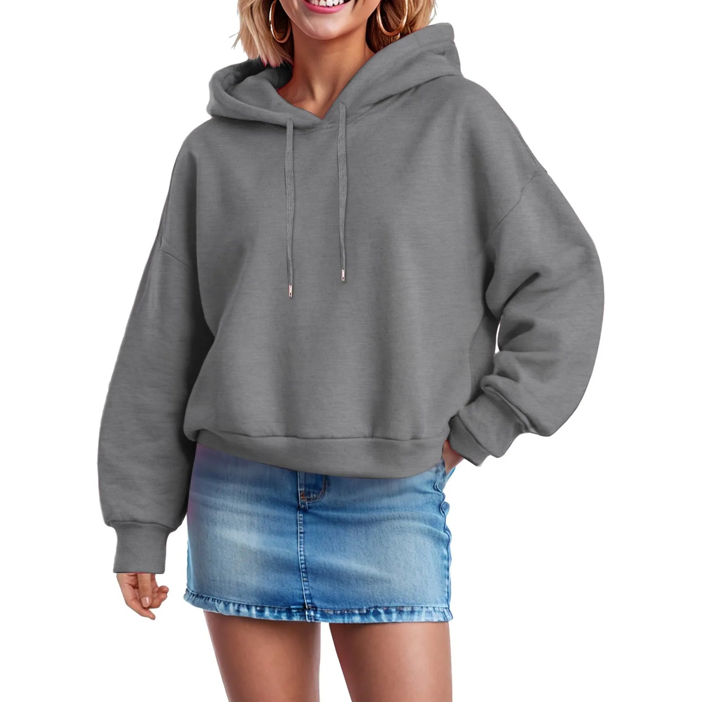 Women's Oversized Pullover Hoodie with Side Zip Detail Relaxed Streetwear Everyday Sweatshirt