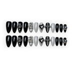 Gothic 3D Press On Nails with Dark Alternative Statement Charm Details