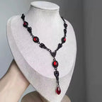 Neo Gothic Heart Cross Choker Necklace With Layered Beaded Alternative Fashion Detailing