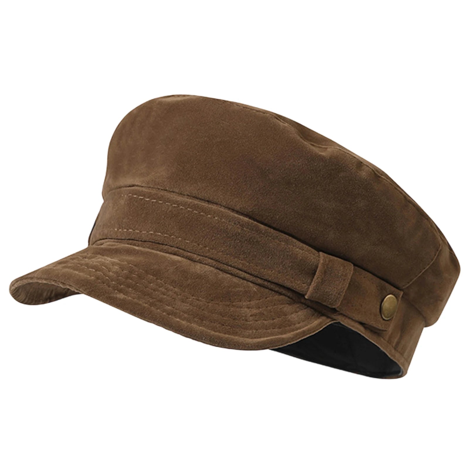 Vintage Military Baker Cap with Decorative Buckle for Casual Everyday Fashion Style