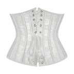 Ethereal White Floral Lace Underbust Waist Cincher with Front Clasps