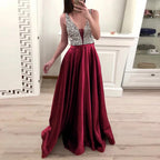 Deep V Maxi Dress With Textured Bodice And Flowing Skirt