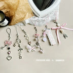 Y2K Charm Keychain with Bow Heart and Star Alternative Accessories