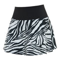 High Waist Zebra Print Athletic Skort with Built-In Shorts Design