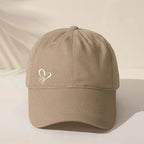 Minimalist Heart Embroidered Baseball Cap Adjustable Curved Brim Casual Streetwear Hat