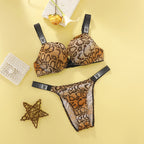 Statement Crystal Strap Push-Up Bra and Matching Embellished Thong Set