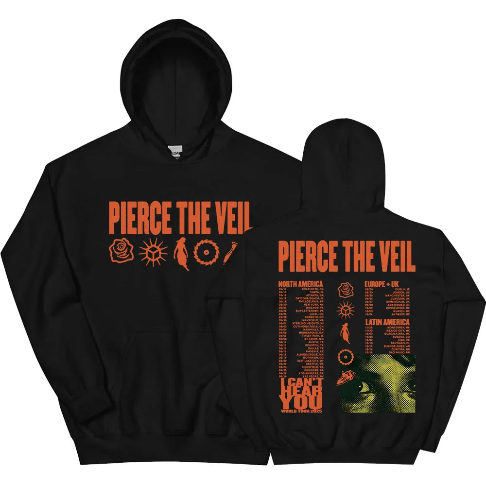 Oversized Tour Inspired Graphic Hoodie with Vintage Streetwear Artwork Design