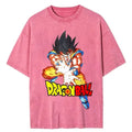 Retro Anime-Inspired Energy Fighter Streetwear Oversized Cotton Graphic T-Shirt