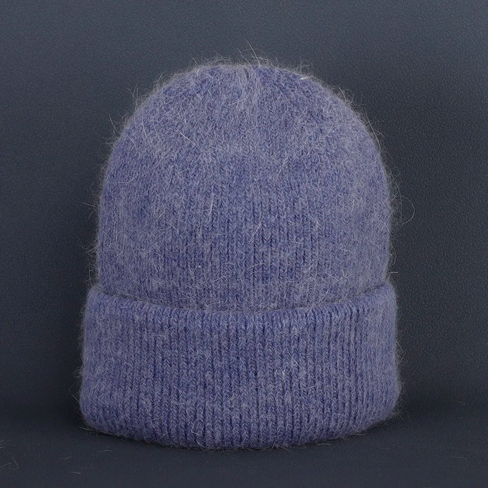 Soft Rabbit Fur Knit Beanie for Everyday Casual Outdoor Winter Fashion and Comfort Style