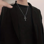 Minimalist Cross Pendant Necklace With Gothic Inspired Alternative Streetwear Appeal