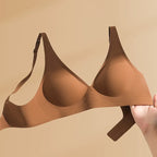 Seamless Deep-V Wire-Free Bra with Wide Smoothing Straps