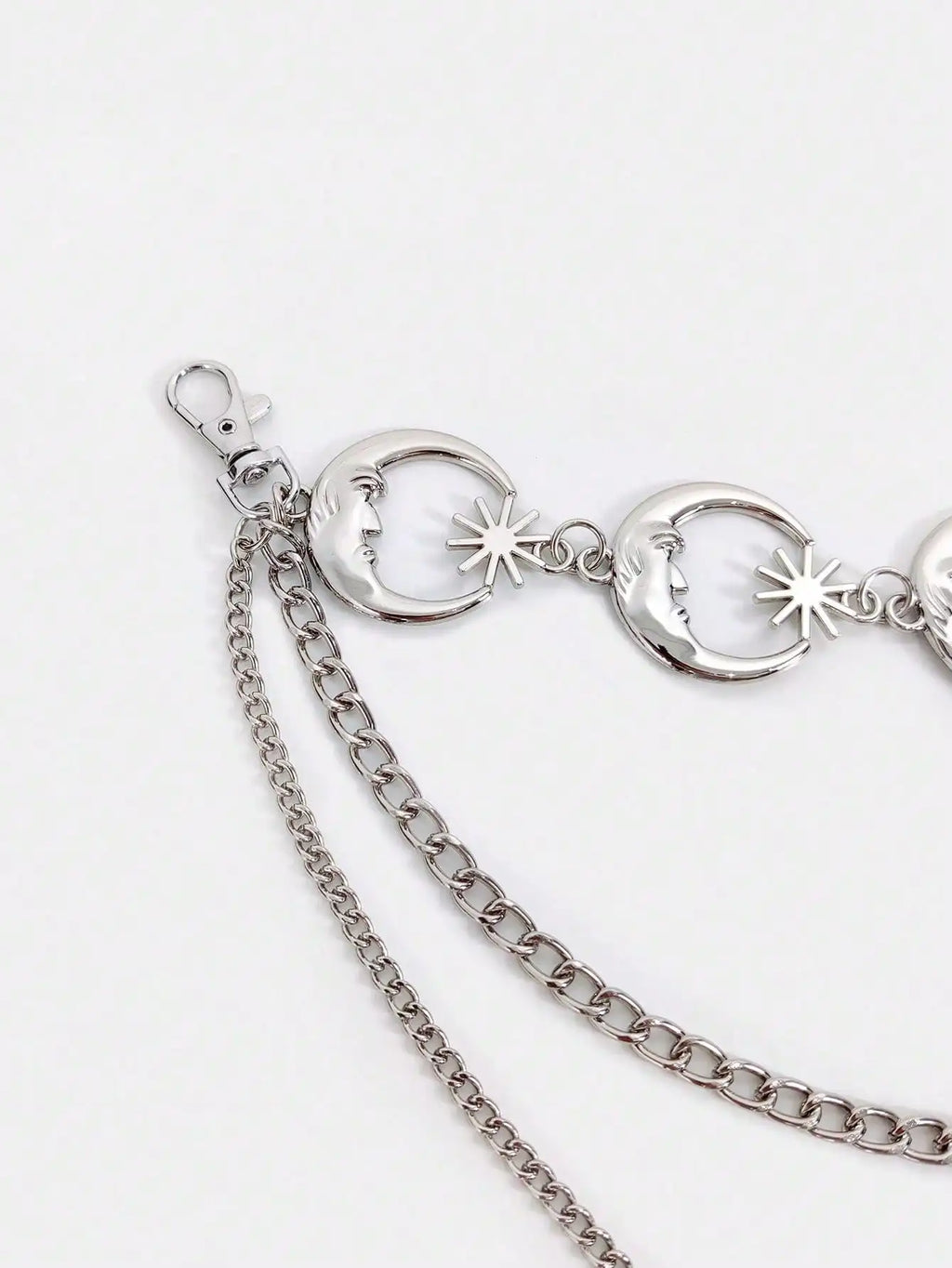 Layered Moon Charm Waist Chain for Gothic and Celestial Fashion Styling